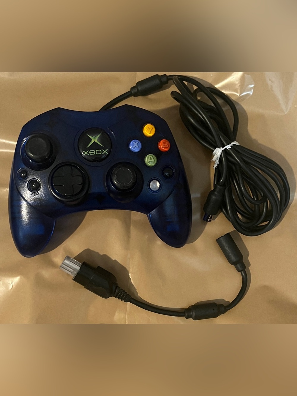 Original OEM Microsoft Xbox Controller Type S Transparent Blue Wired